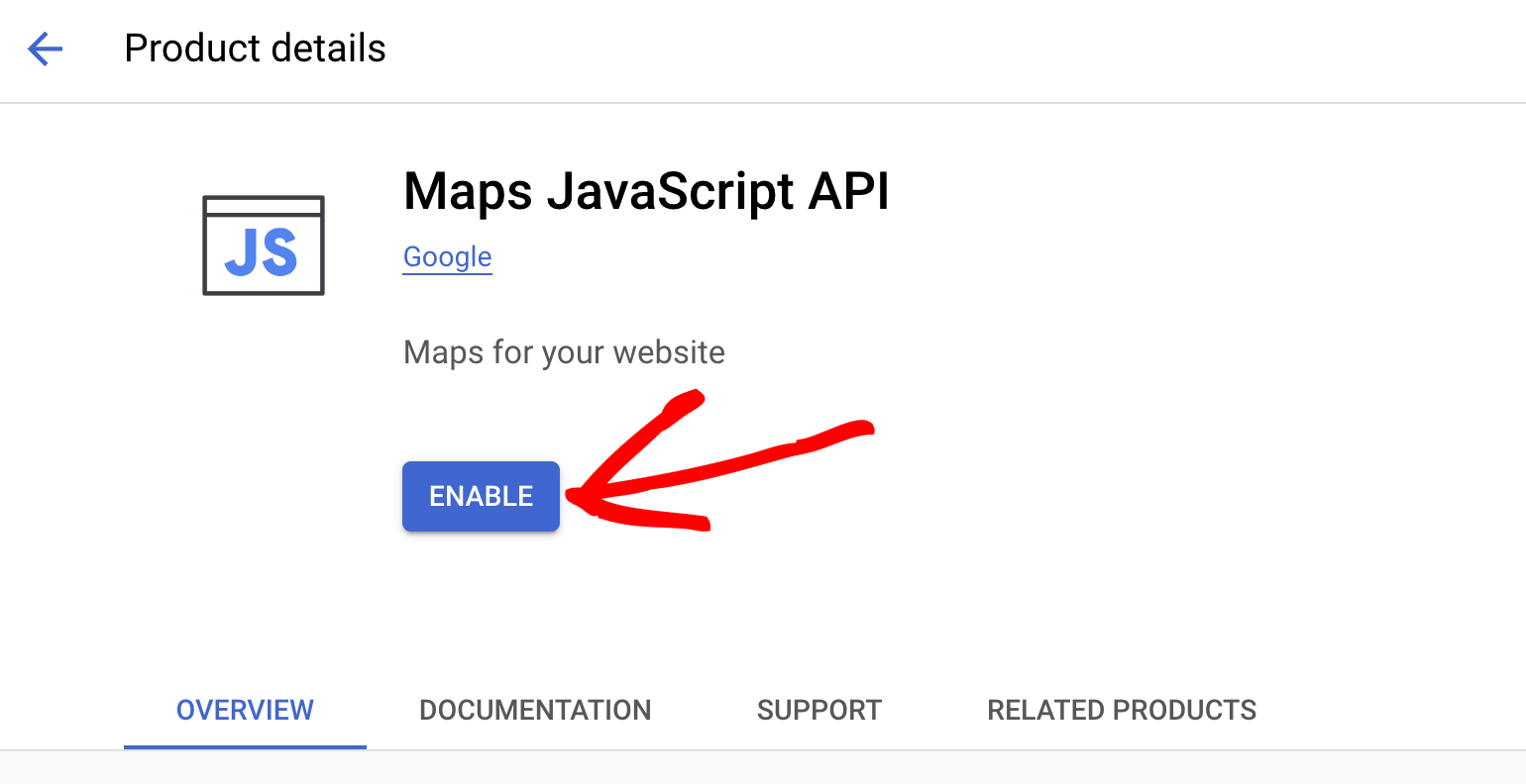 Enable Google Maps API