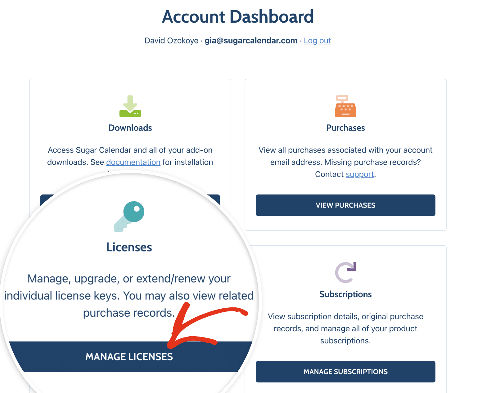 Manage licenses