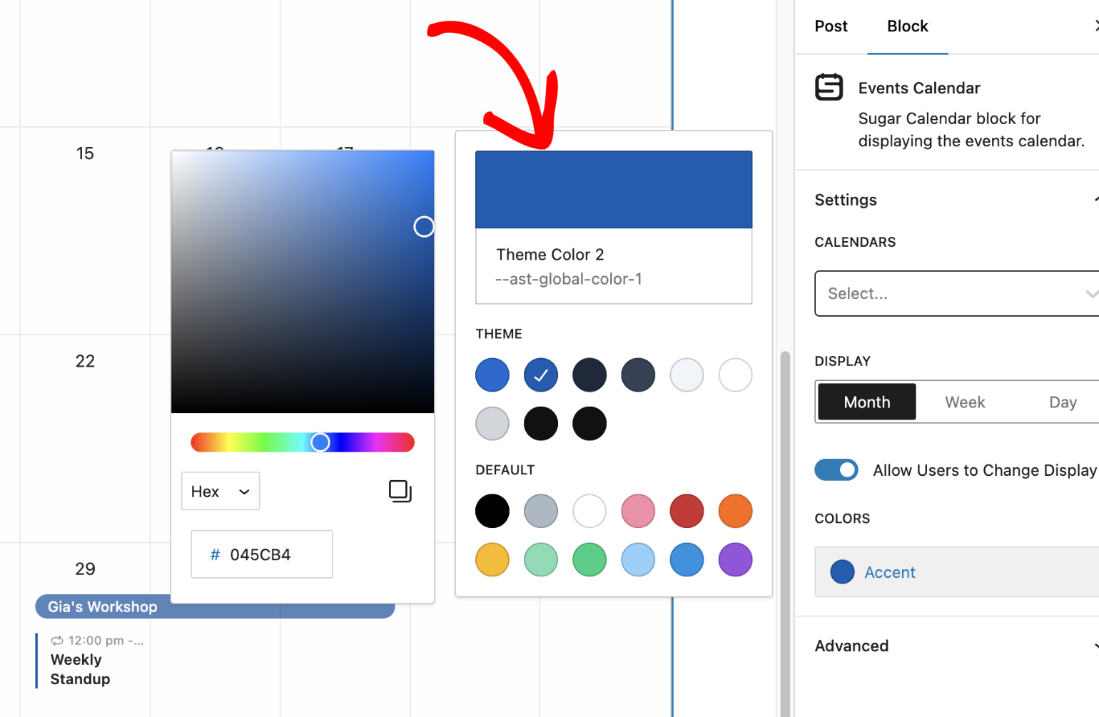 Open color picker