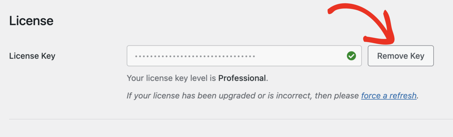 Remove license key