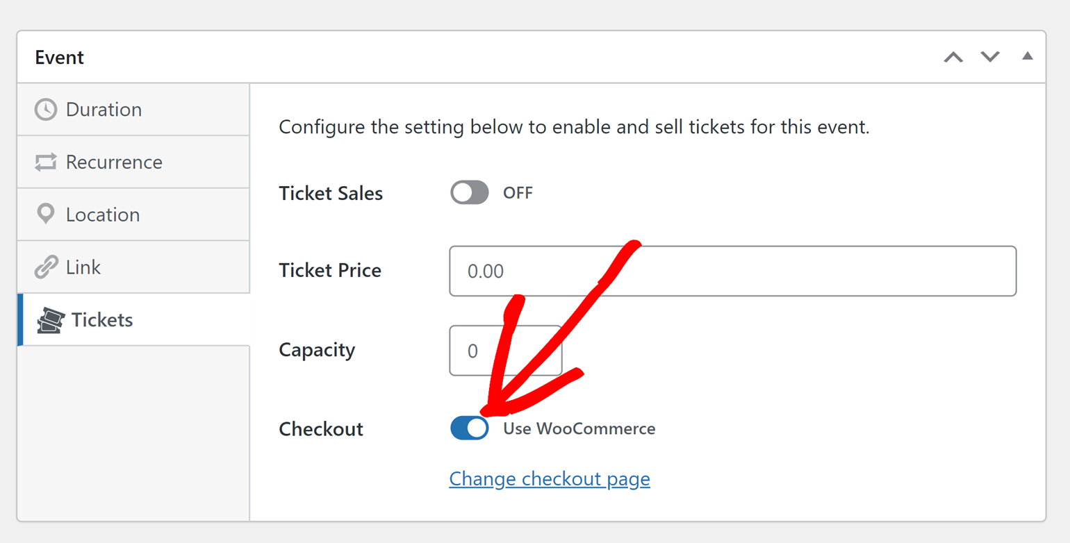 Set the Use WooCommerce button to the ON position