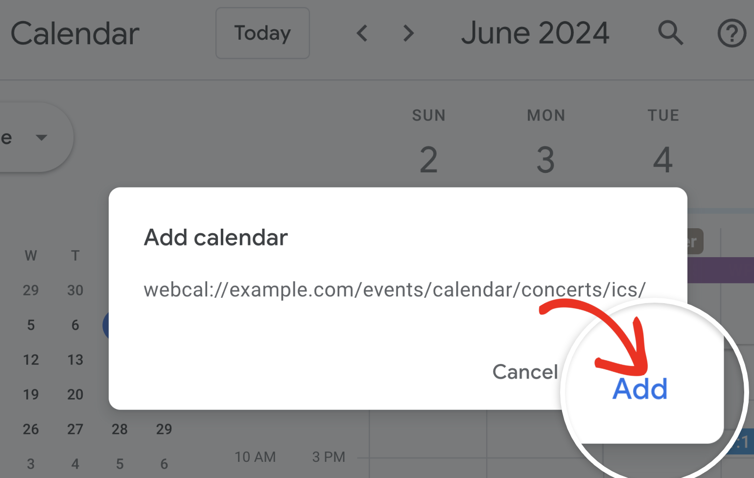 Add calendar to Google Calendar