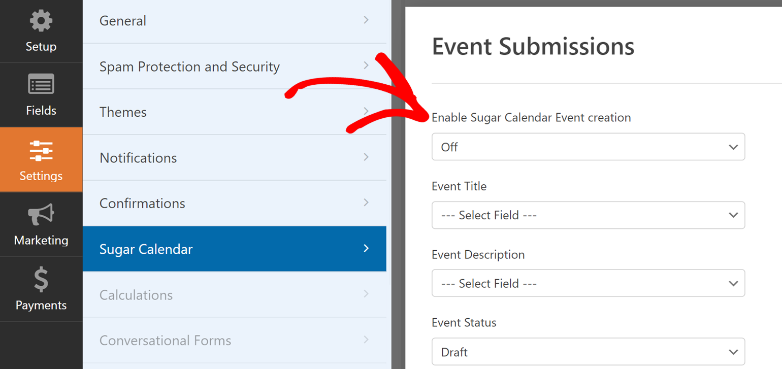 Enable Sugar Calendar Event creation