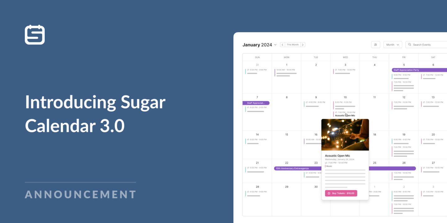 Introducing Sugar Calendar 3.0 The Best Event Calendar Plugin Just