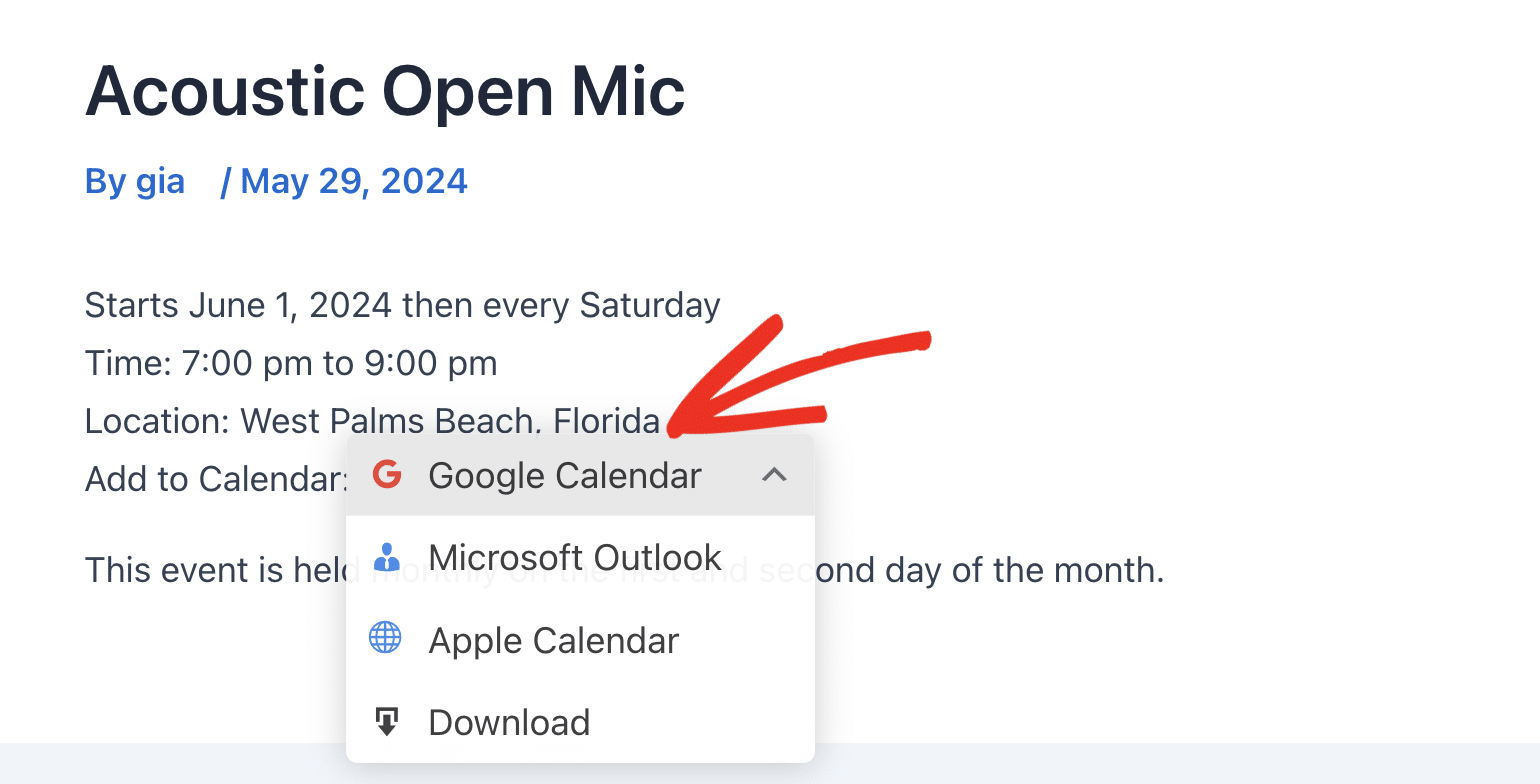 Adding an event to Google Calendar