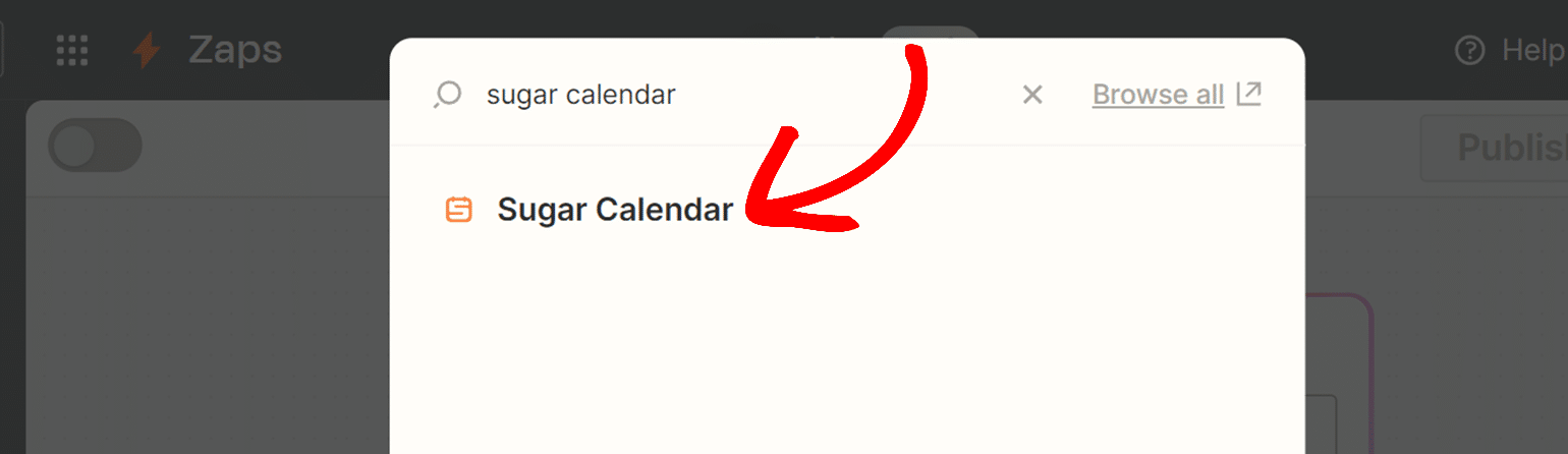 Select Sugar Calendar as trigger