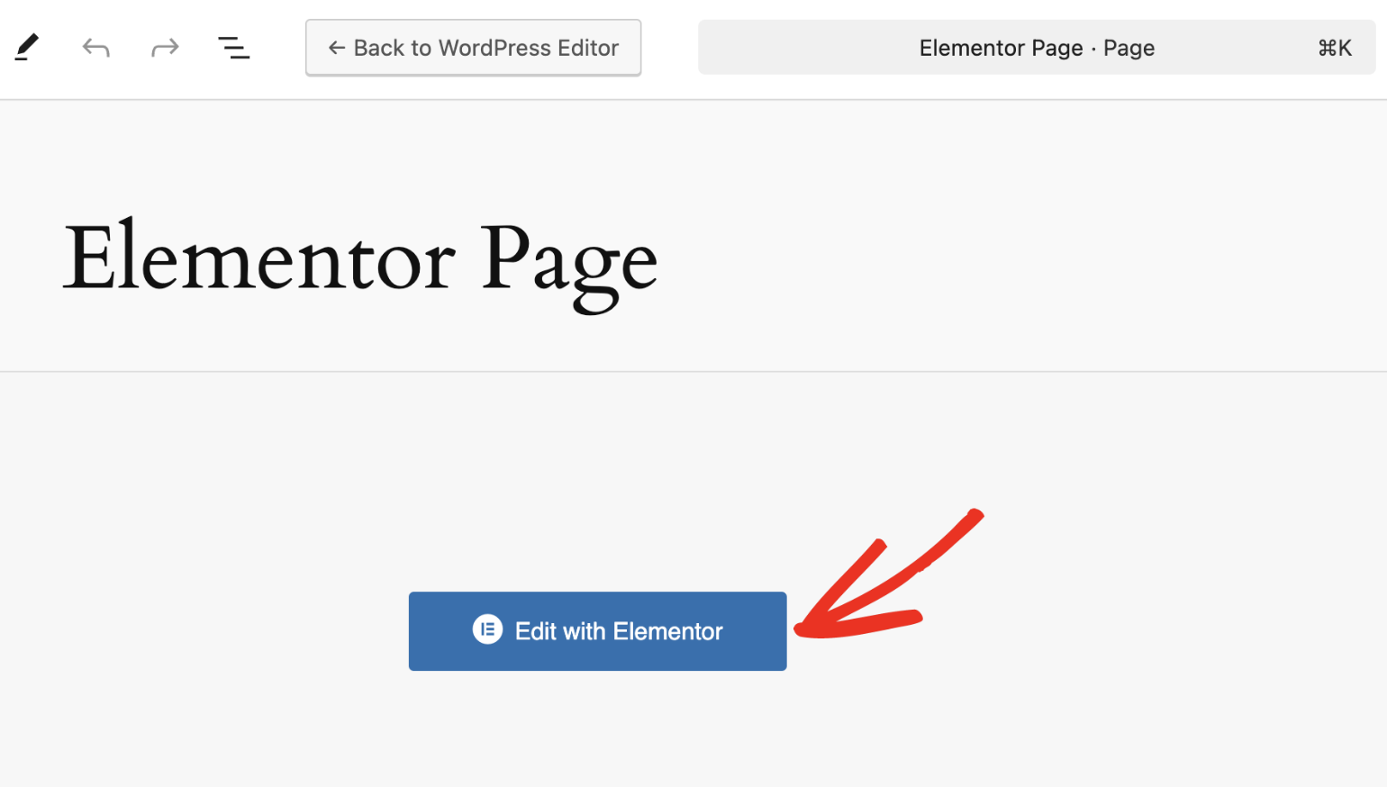 Edit page with Elementor