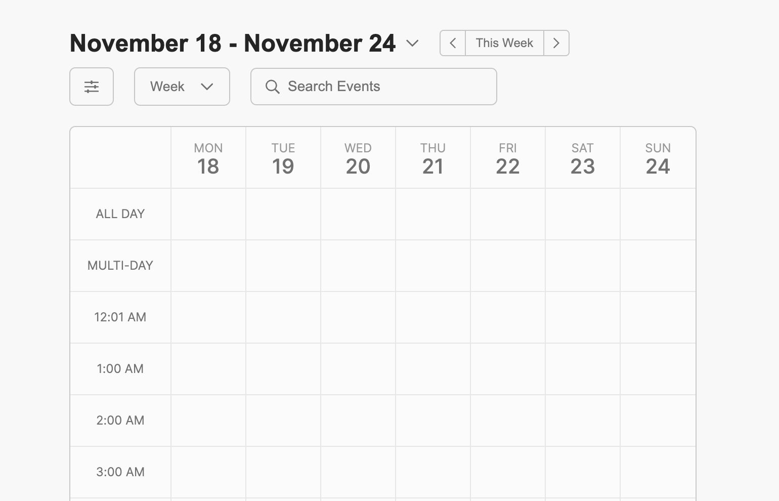 Week display format