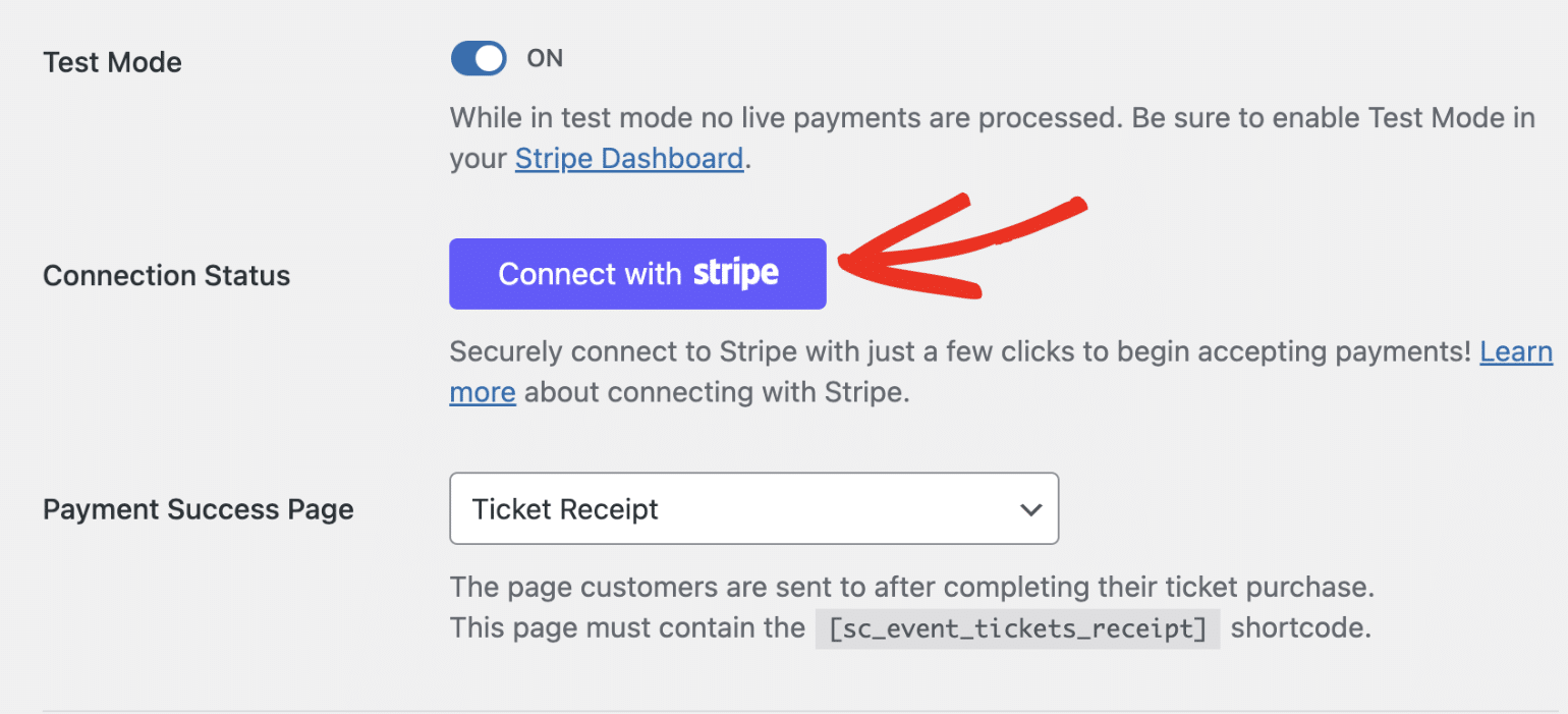 Connect with Stripe in test mode