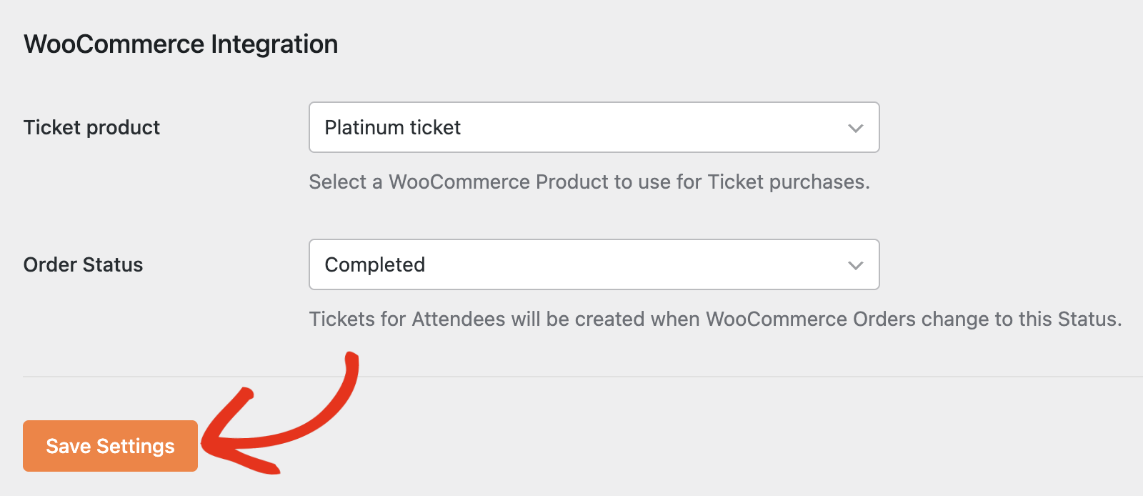 save-settings - Sugar Calendar Save WooCommerce integration settings in Sugar Calendar Events