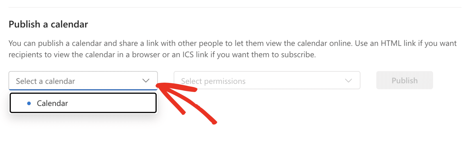 Select calendar