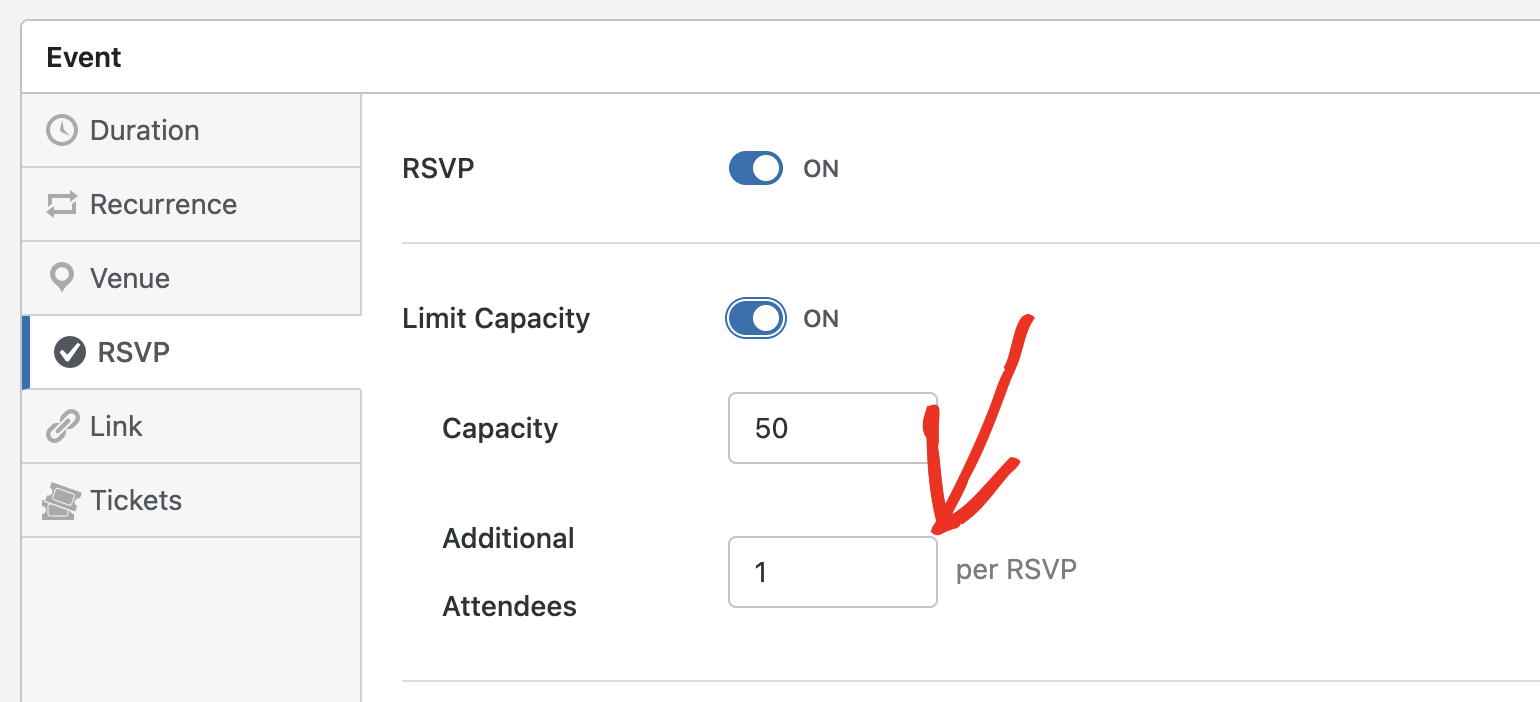 Additional attendee field