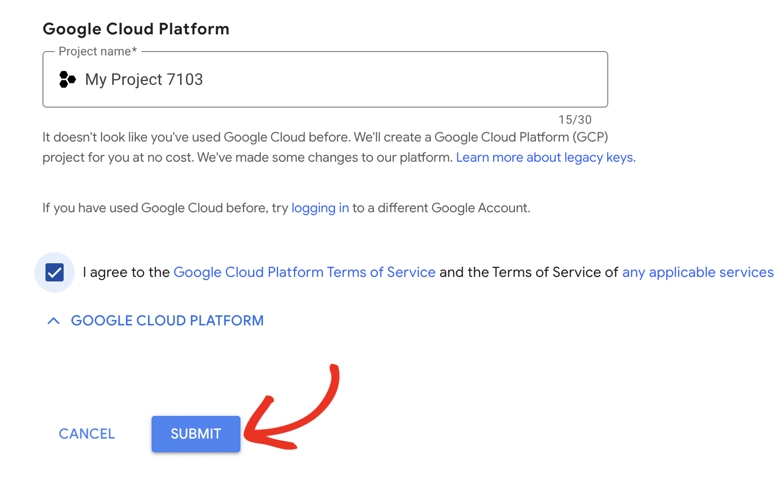 Click the submit button
