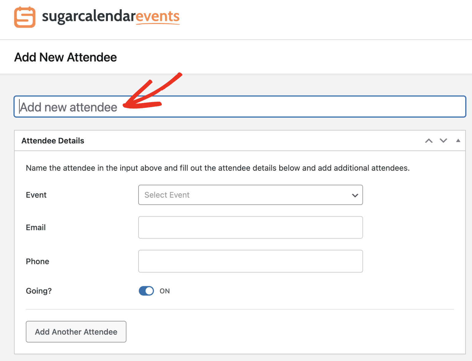 Enter attendee name