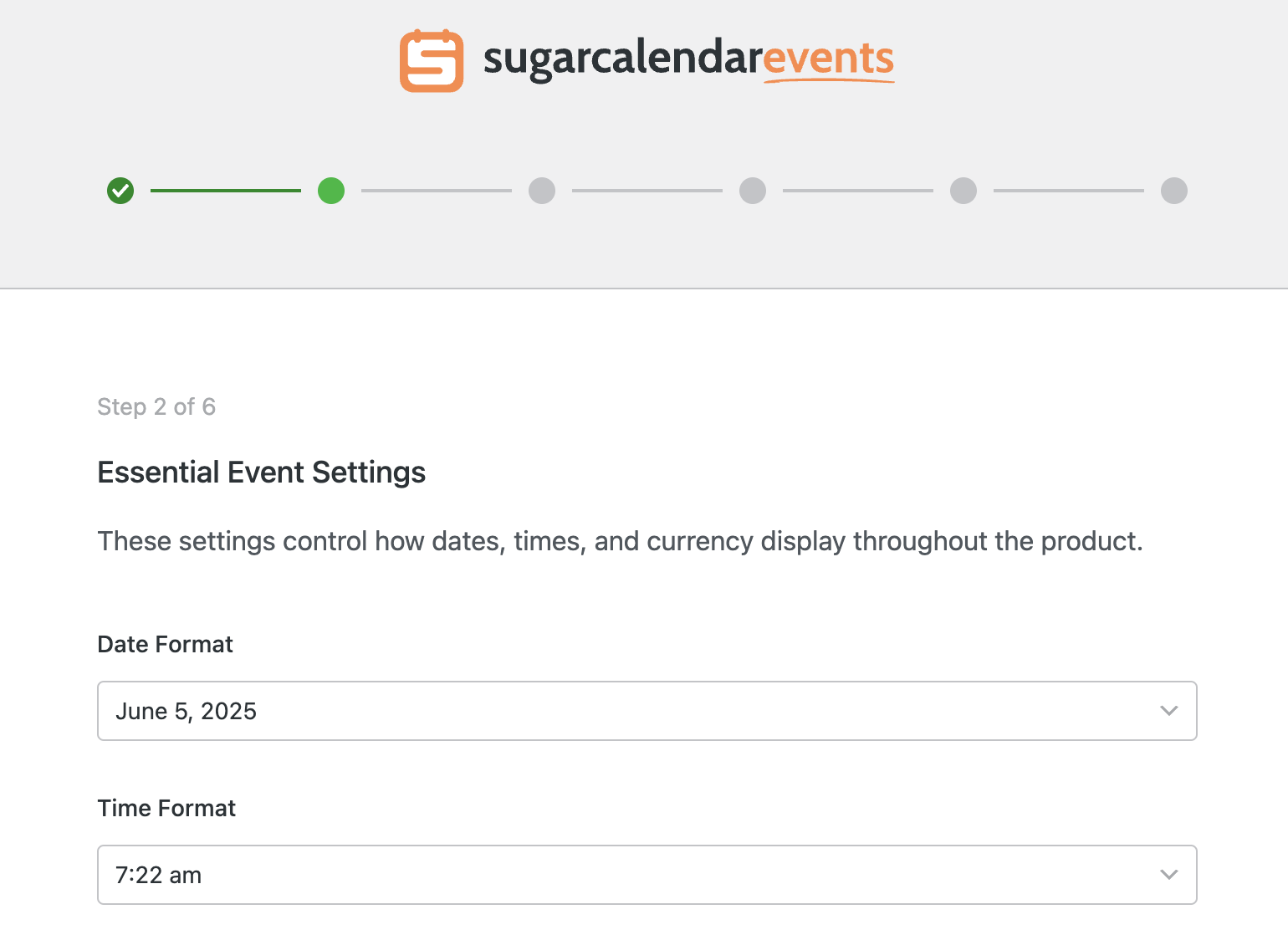 Choose date and time format