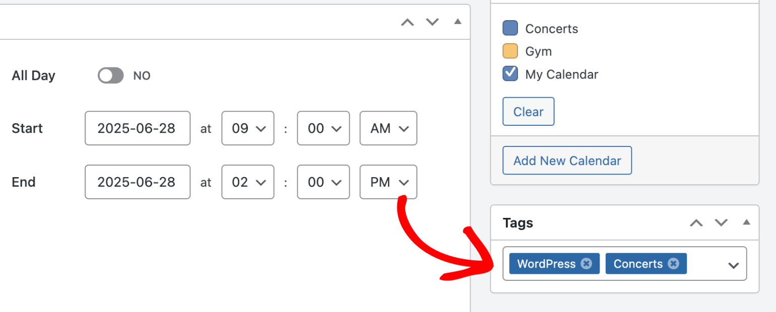 Assign multiple tags