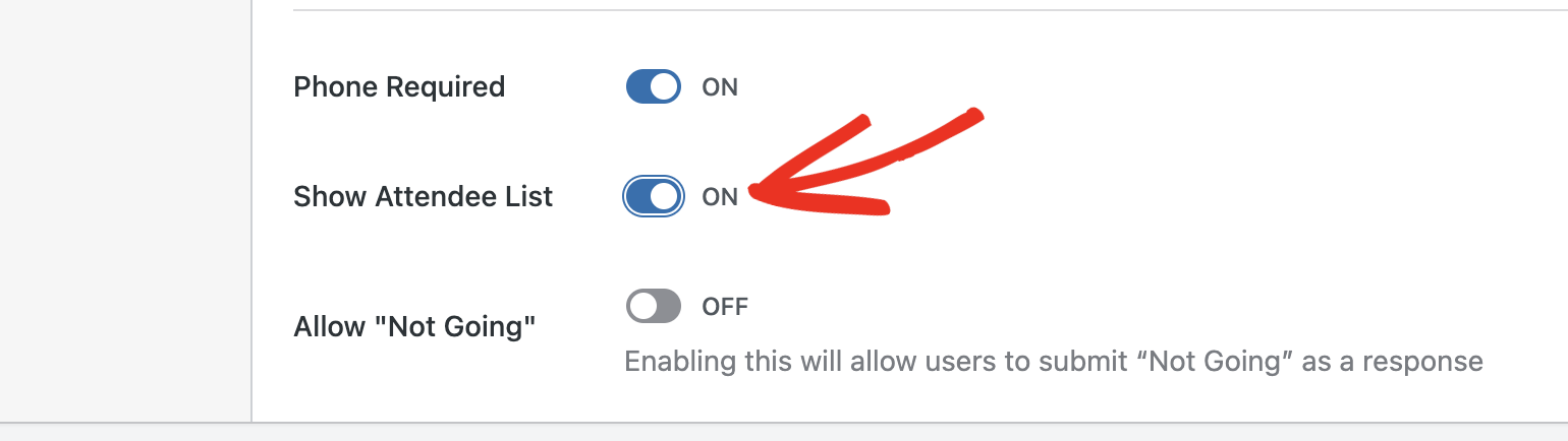 Show attendee list in frontend