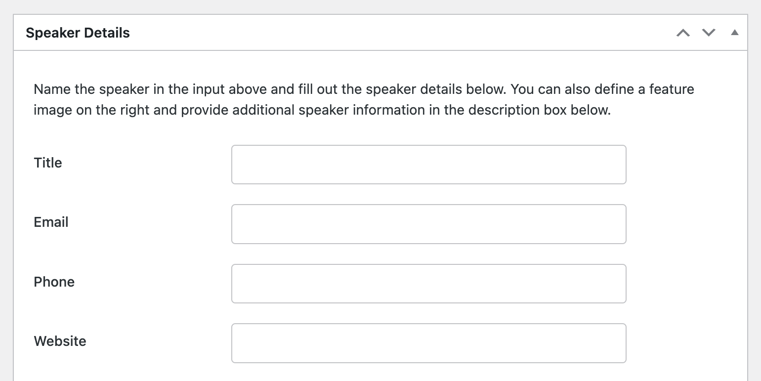 Enter speaker details