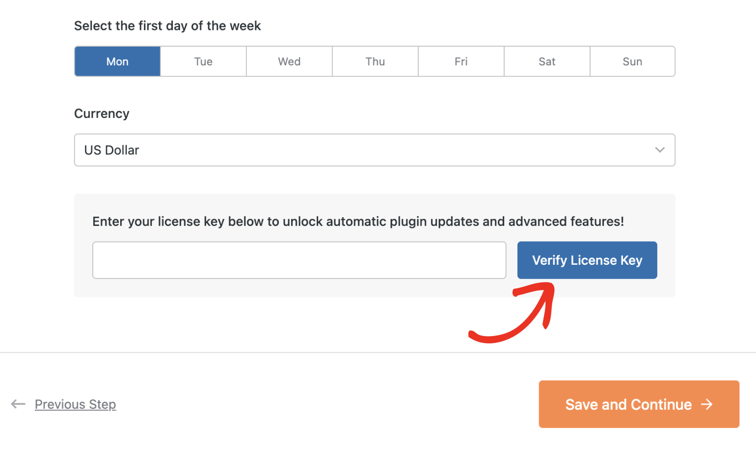 Verify license key