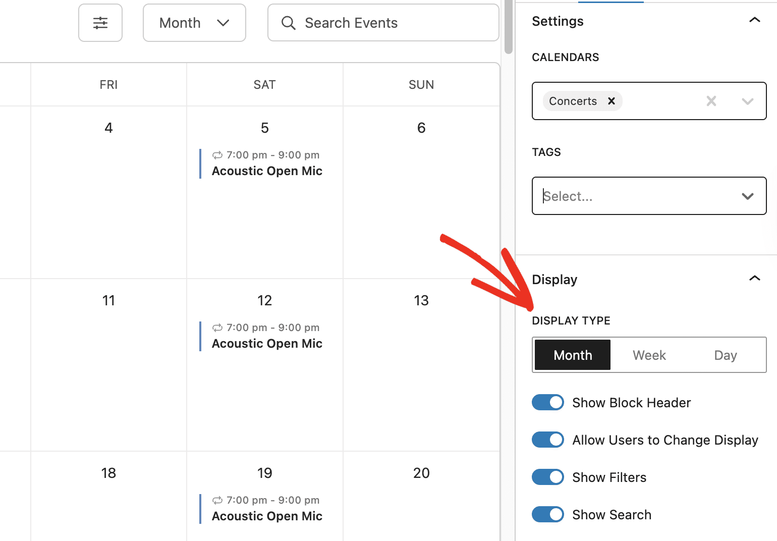 Display settings