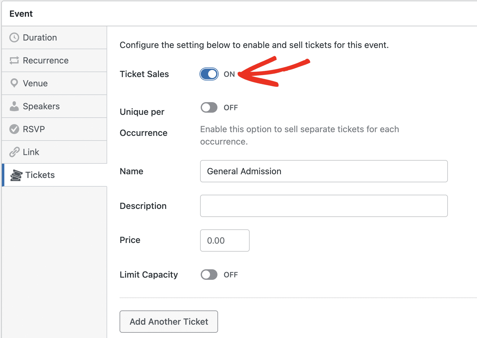 Enter ticket details