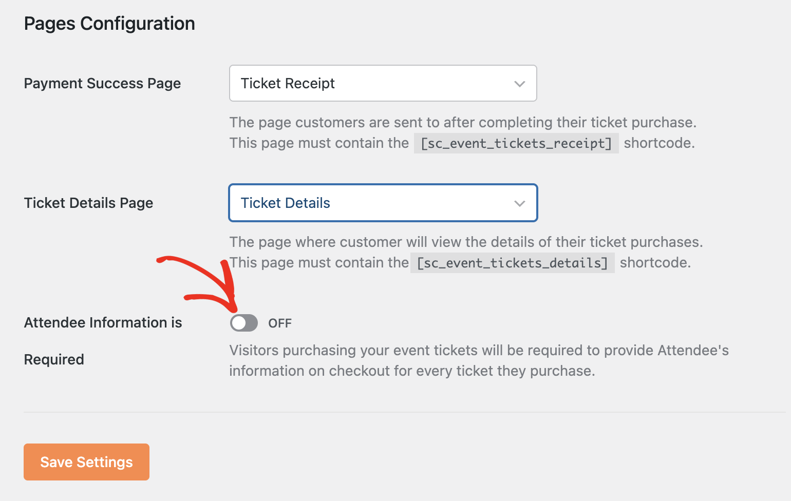 Attendee Information required