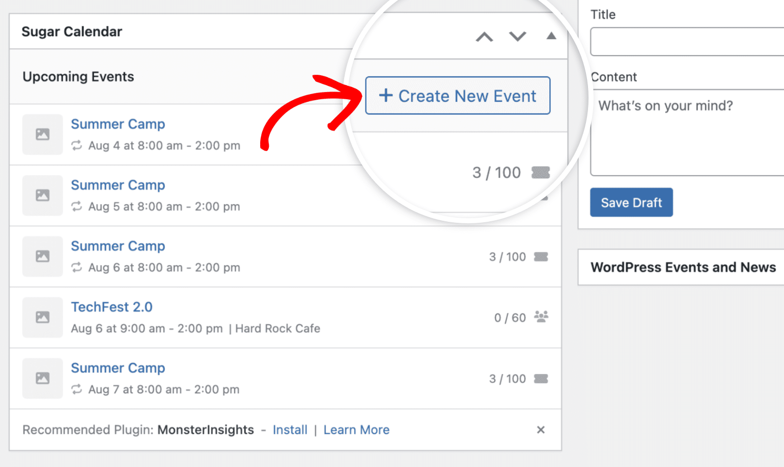 Create new event