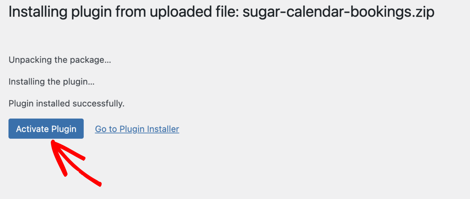 Click Activate Plugin to enable the Bookings addon