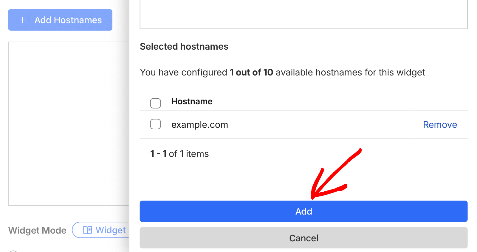 Confirm Hostname Addition