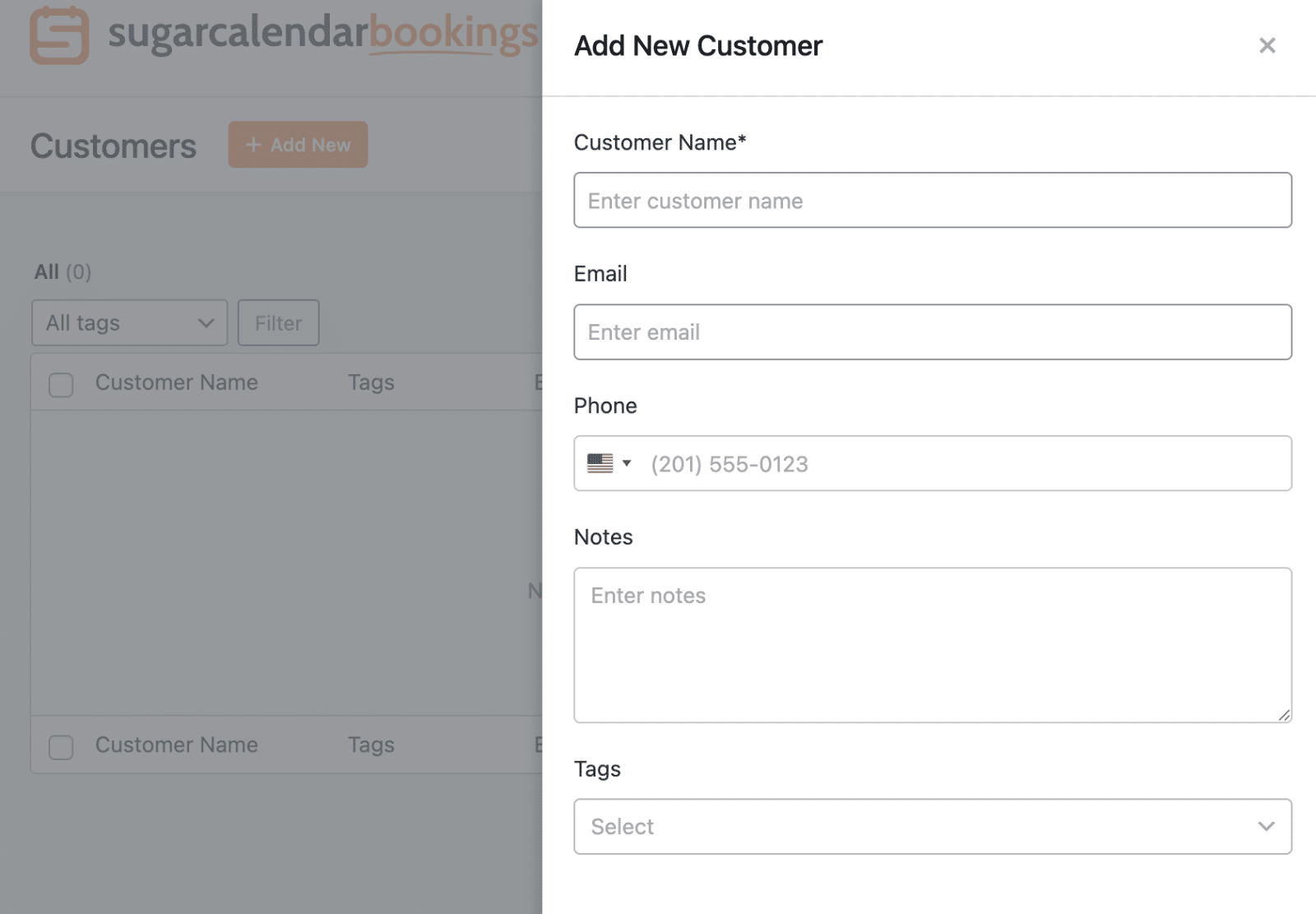 Add New Customer dialog box