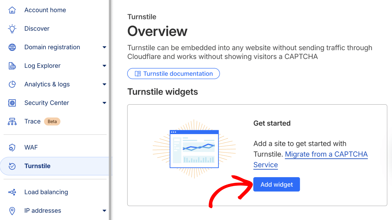 Click Add Widget Button