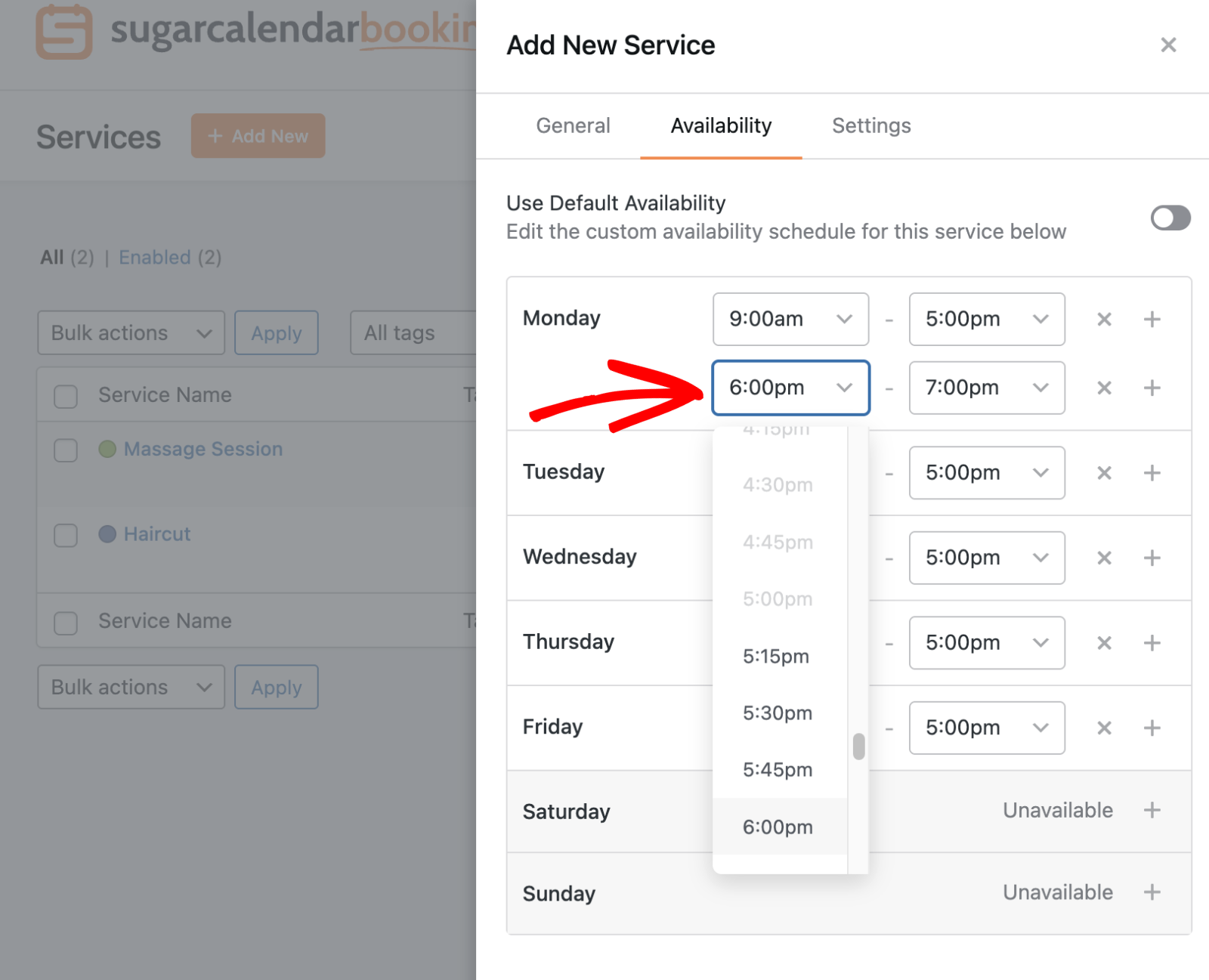 additional-availability-1 - Sugar Calendar Customizing availability