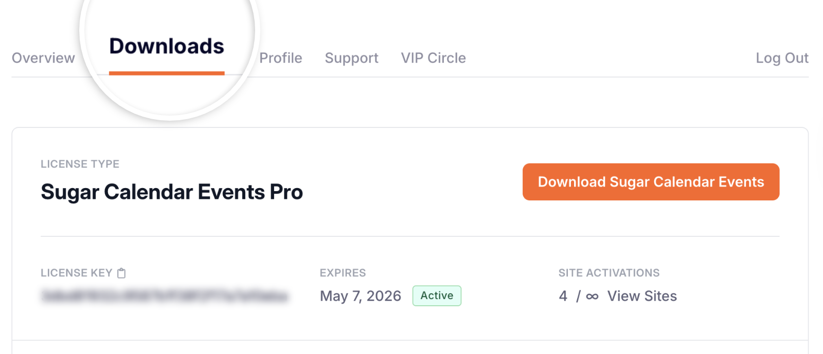 Open Downloads Tab of WPForms Account Click on the downloads tab