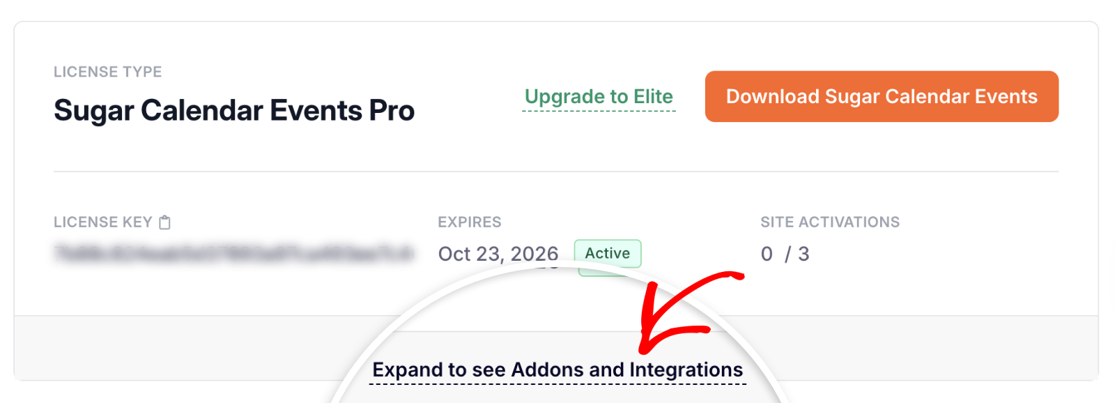 expand-to-see-addons - Sugar Calendar View available addons