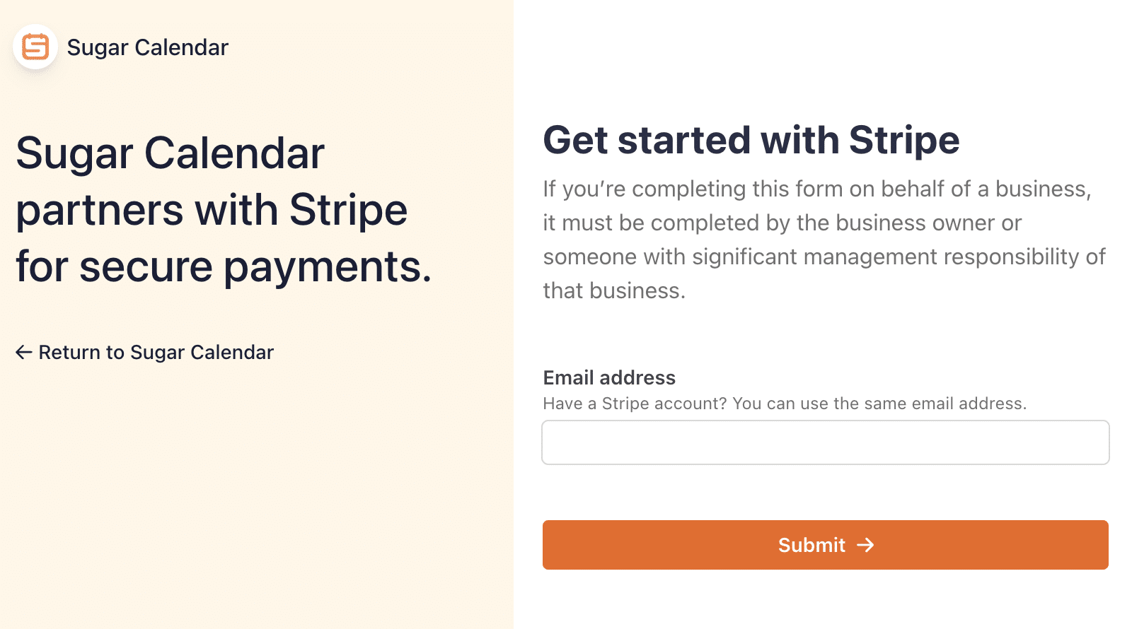 Select your Stripe account