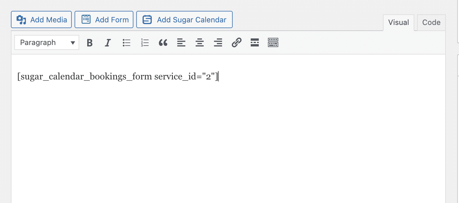 Paste the shortcode in your content