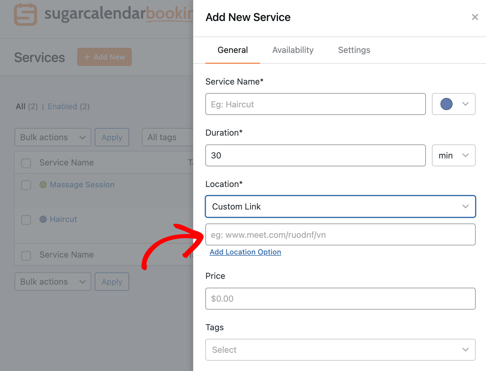 paste-custom-link-1 - Sugar Calendar Custom link