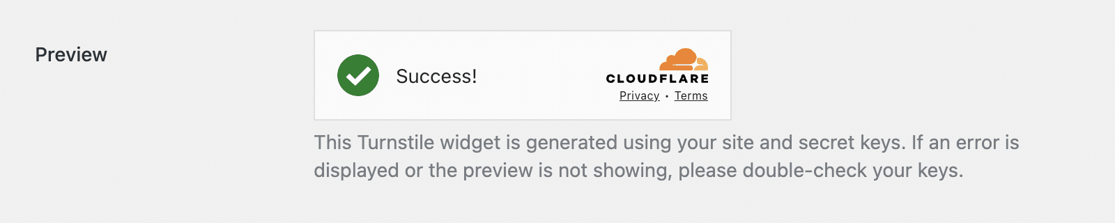 Turnstile widget preview