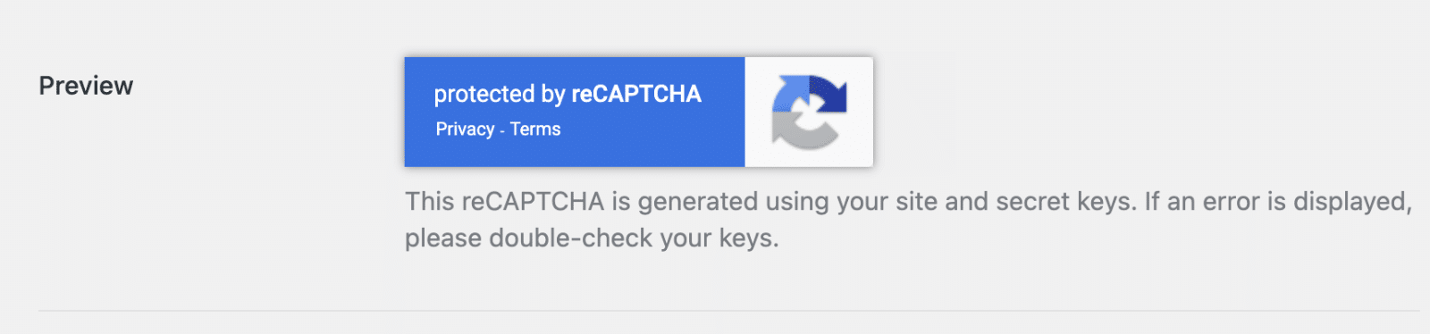 reCAPTCHA preview