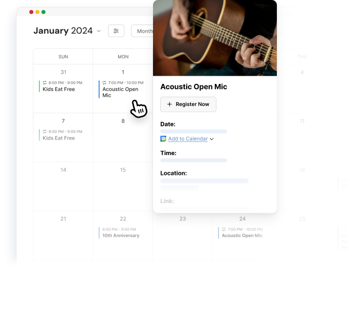 Sugar Calendar Events