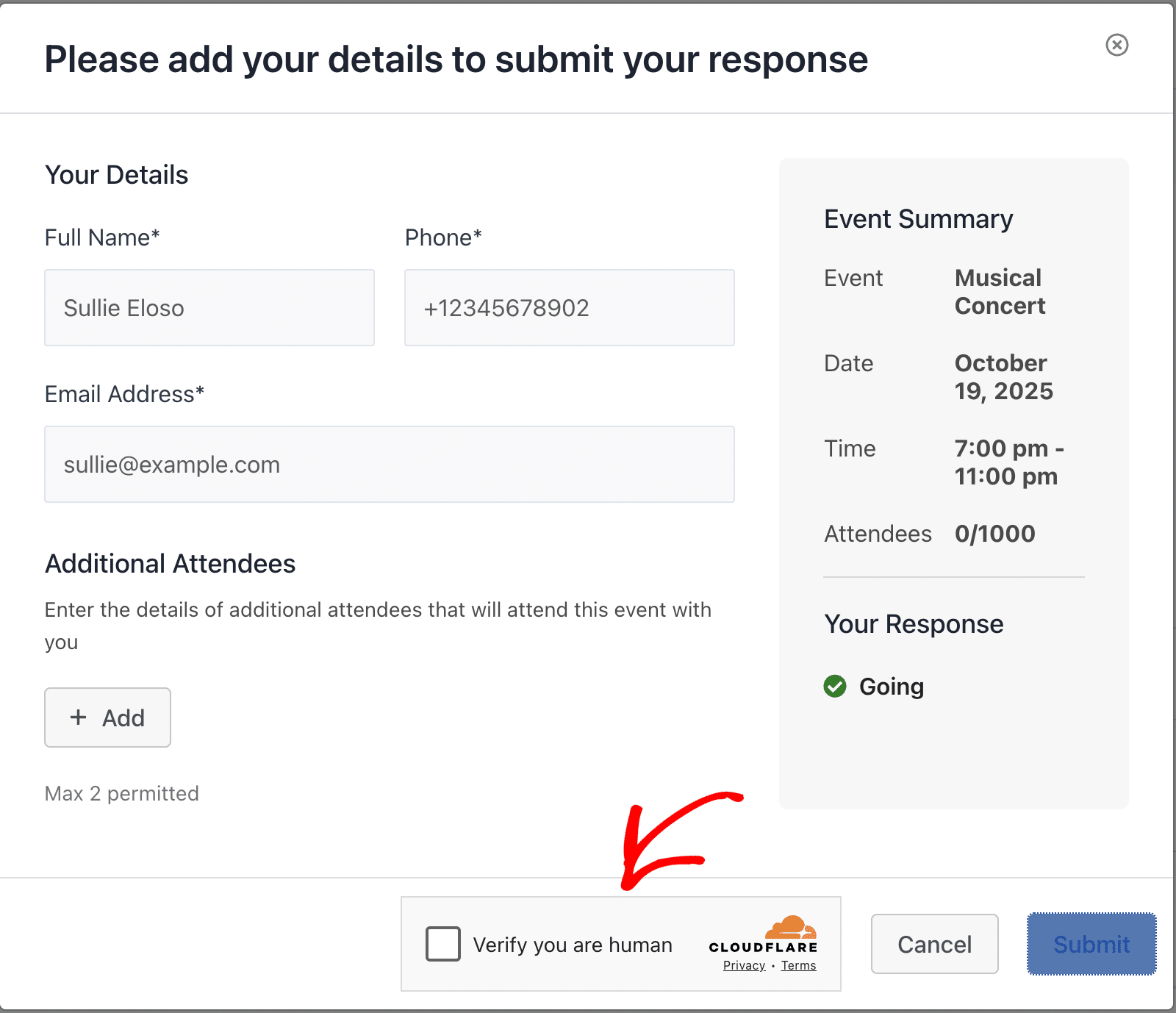 Cloudflare Turnstile Verification Widget