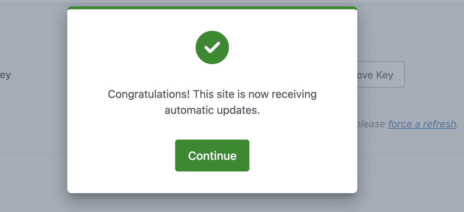 Success notification