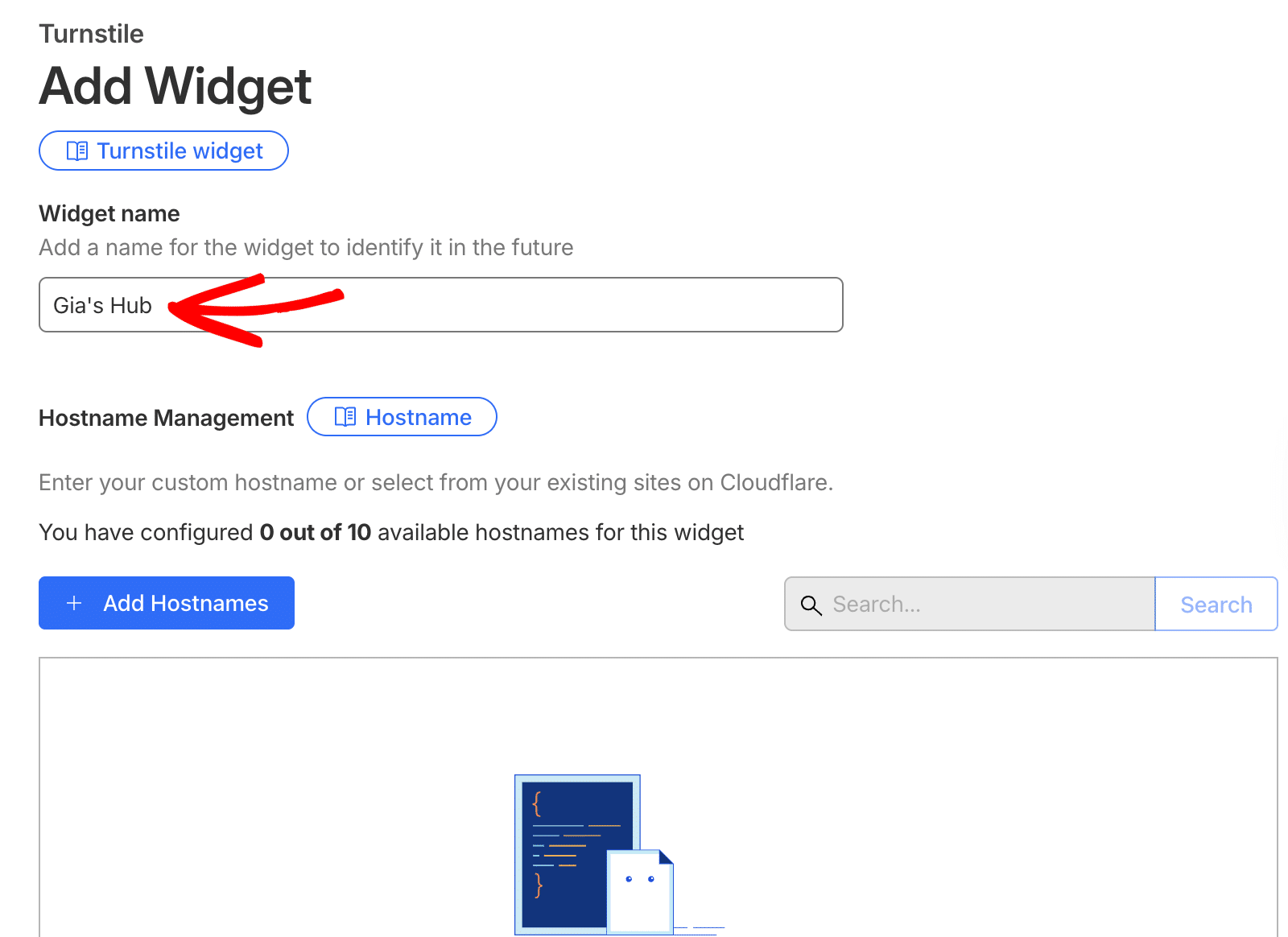Enter Widget Name