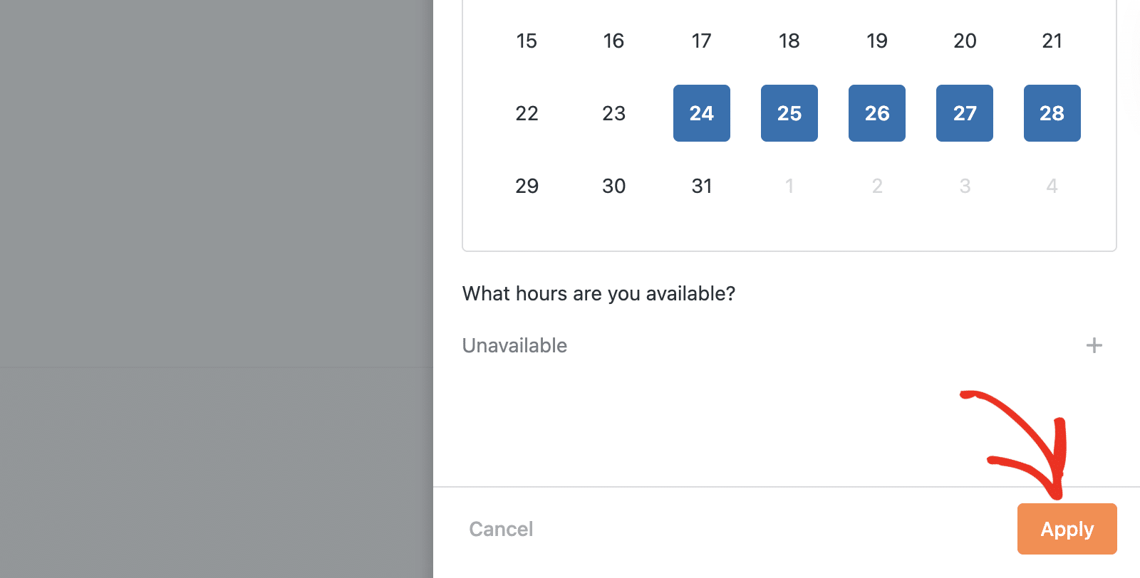 Click the Apply button