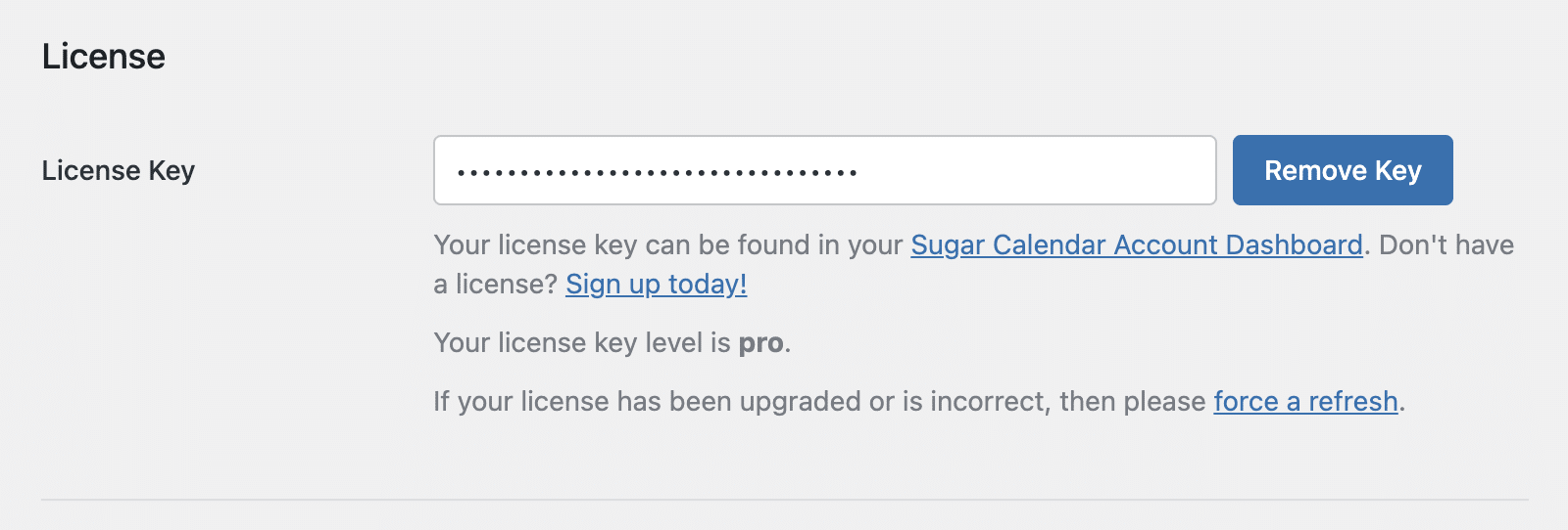 Enter your license key in General Settings