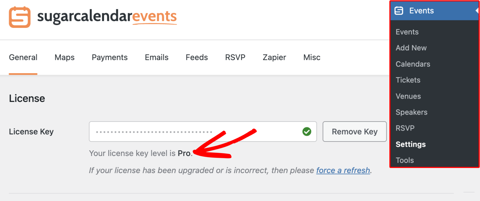 Sugar Calendar licenses