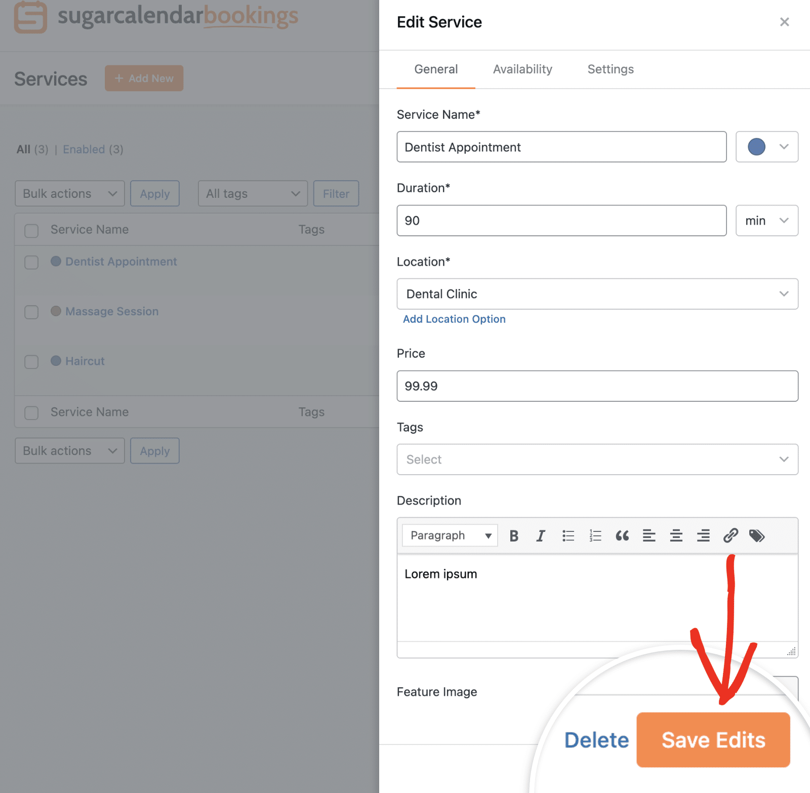 Save service changes