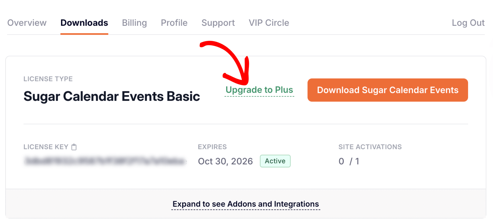 View licenses and upgrade options