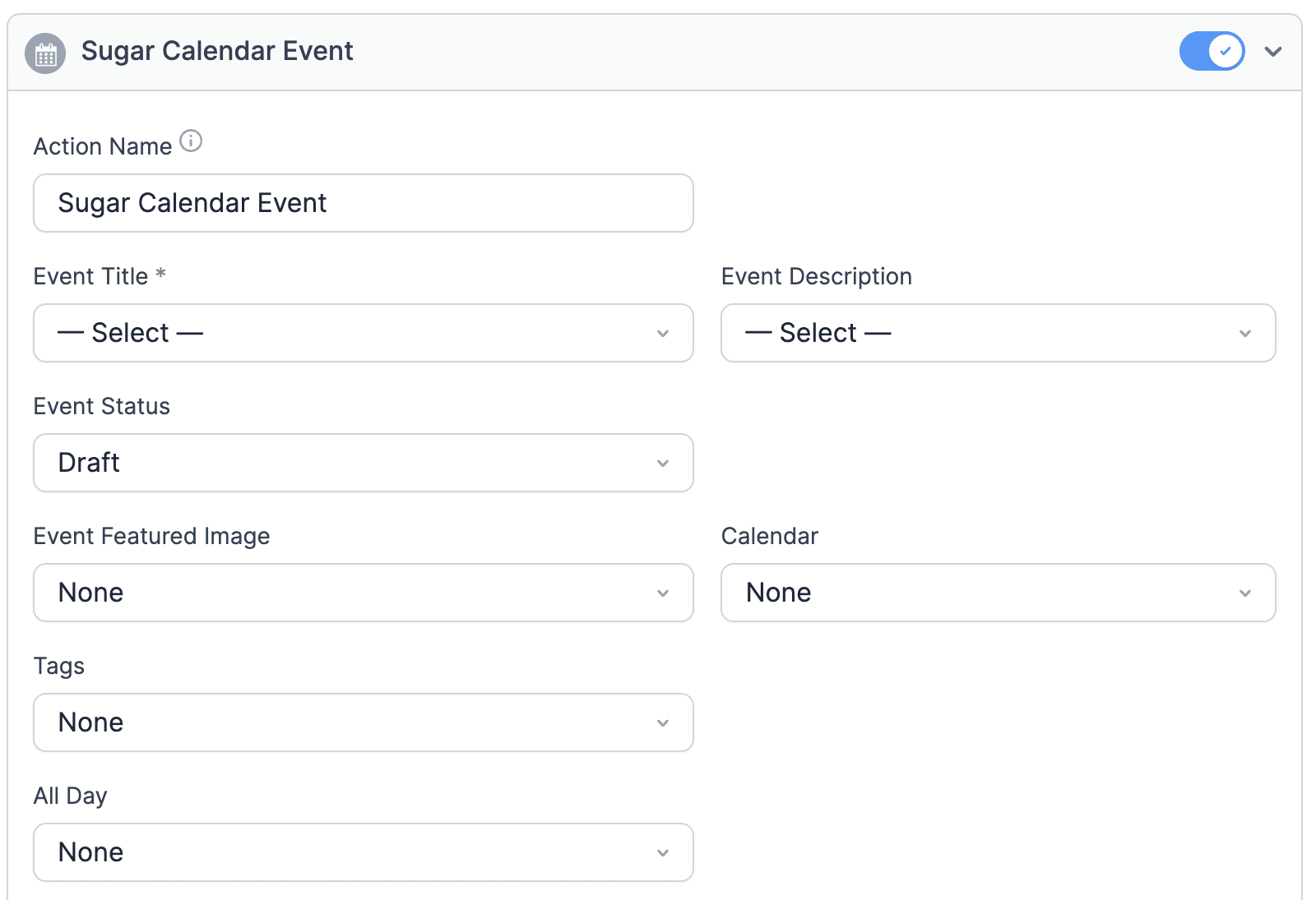 Map Sugar Calendar fields in Formidable Forms