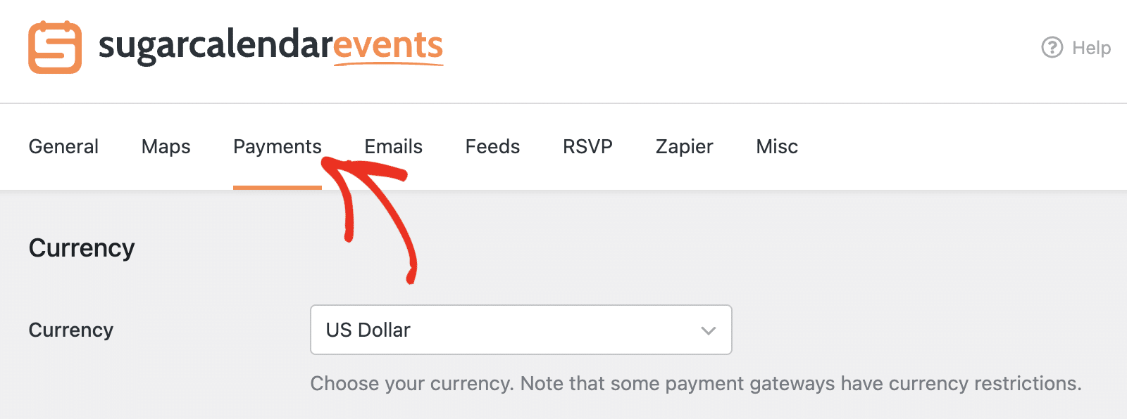 Payments tab